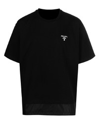 Prada Logo Print Layered Detail T Shirt