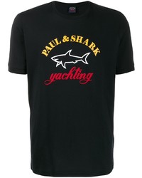 Paul & Shark Logo Print Organic Cotton T Shirt