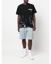 BARROW Logo Print Paint Splatter T Shirt