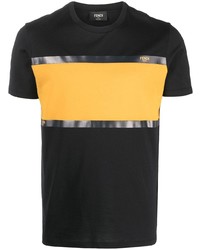 Fendi Logo Print Panelled T Shirt