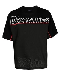 Pleasures Logo Print Perforated T Shirt