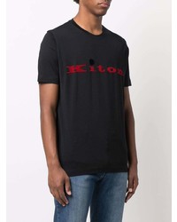 Kiton Logo Print Round Neck T Shirt