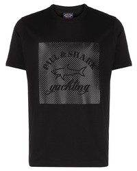 Paul & Shark Logo Print Round Neck T Shirt