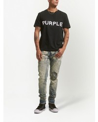 purple brand Logo Print Short Sleeve T Shirt