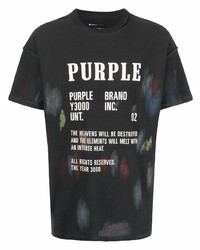 purple brand Logo Print Short Sleeve T Shirt