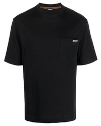 Zegna Logo Print Short Sleeve T Shirt