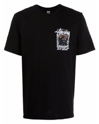 Stussy Logo Print Short Sleeved T Shirt