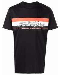 Automobili Lamborghini Logo Print Short Sleeved T Shirt