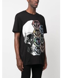 Philipp Plein Logo Print Skull T Shirt