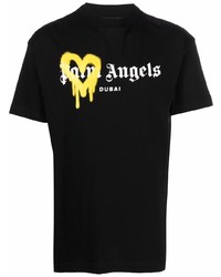 Palm Angels Logo Print Sprayed T Shirt