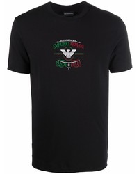 Emporio Armani Logo Print Stretch Cotton T Shirt