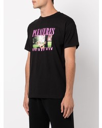 Pleasures Logo Print T Shirt