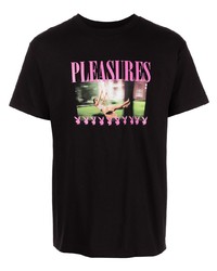 Pleasures Logo Print T Shirt