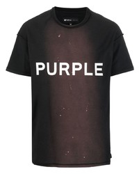 purple brand Logo Print Textured Jersey T Shirt