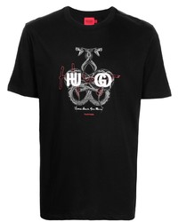 Hugo Logo Snake Print T Shirt