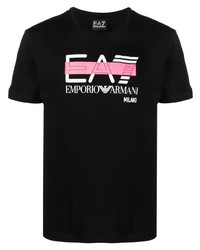 Ea7 Emporio Armani Logo Tape Cotton T Shirt