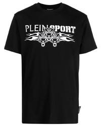 Plein Sport Logo Tiger Print T Shirt