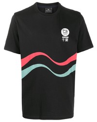 PS Paul Smith Logo Wave Print Organic Cotton T Shirt