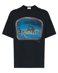 Rhude Lone Wolf Logo Prnt Ss Tee Blk