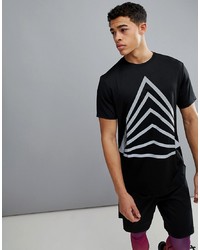 ASOS 4505 Longline T Shirt With Reflective Triangle Print In Black