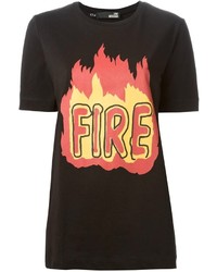 Love Moschino Fire Print T Shirt