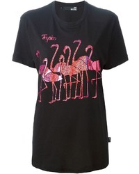 Love Moschino Sparkle Flamingo Print T Shirt