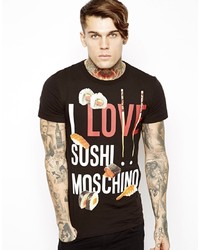 Love Moschino T Shirt With Sushi Print