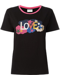 Saint Laurent Love Print Ringer T Shirt