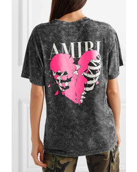 Amiri Lovers Oversized Printed Acid Wash Cotton Jersey T Shirt