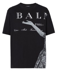 Balmain Madame Jolie Graphic Print T Shirt