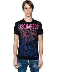 DSQUARED2 Map Printed Cotton Jersey T Shirt
