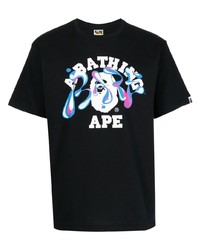 A Bathing Ape Marble Effect Logo Print T Shirt