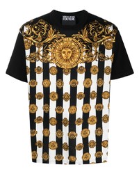 VERSACE JEANS COUTURE Medusa Print Striped T Shirt