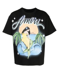 Amiri Mermaid Short Sleeved Cotton T Shirt