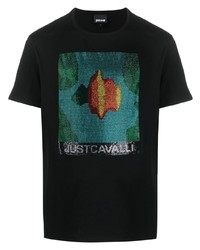 Just Cavalli Metallic Logo Print T Shirt