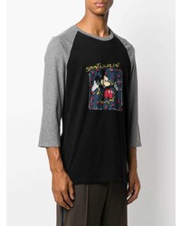 Saint Laurent Mickey Mouse Print T Shirt