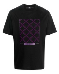 Karl Lagerfeld Monogram Print Organic Cotton T Shirt