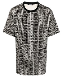 Balmain Monogram Print Short Sleeved T Shirt
