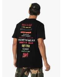 Marcelo Burlon County of Milan Multiple Logo Cotton T Shirt