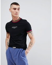 ASOS DESIGN Muscle Fit T Shirt With Rib And Legacy Slogan Text Print