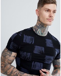 ASOS DESIGN Muscle Fit T Shirt With Squiggle Print