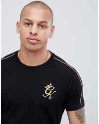 Gym King Muscle T Shirt In Black With Gold