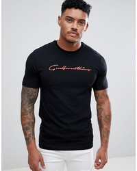 Good For Nothing Muscle T Shirt In Black With Script Logo