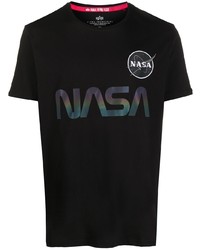 Alpha Industries Nasa Logo Print T Shirt