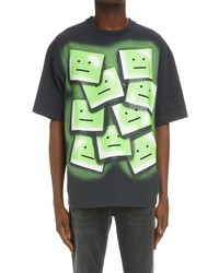 Acne Studios Nash Face Graphic Tee In Faded Black At Nordstrom