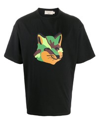 MAISON KITSUNÉ Neon Fox Print T Shirt