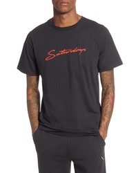 Saturdays Nyc Neon Script Logo T Shirt