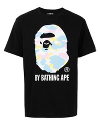 A Bathing Ape New Multi Camo Logo Print T Shirt