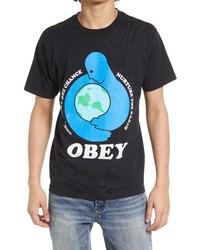 Obey Nurture Organic Cotton Graphic Tee In Pigt Faded Black At Nordstrom