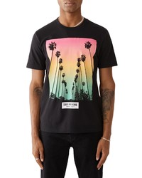 True Religion Brand Jeans Ombre Palm Cotton Graphic Tee In Jet Black At Nordstrom